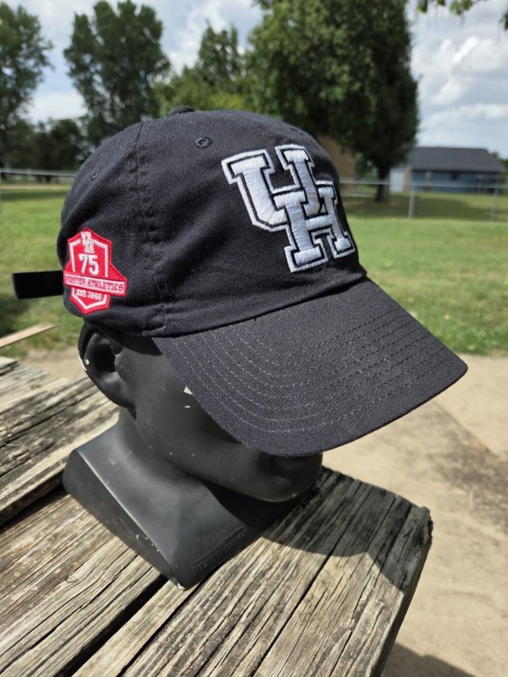 University of Houston UH Black Nike Dri Fit Cap Hat Strapback 75th Year